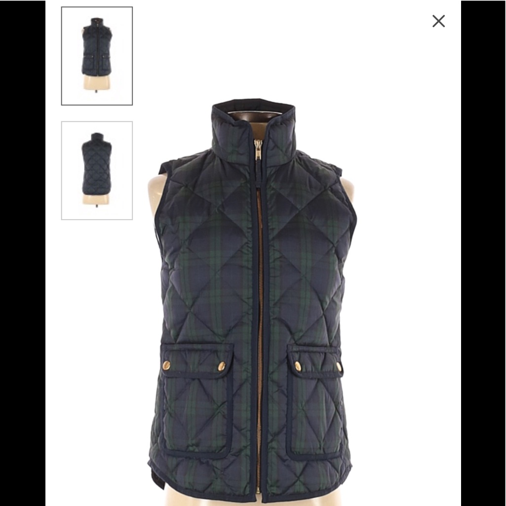 J Crew Excursion Quilted Down Vest, Nwt